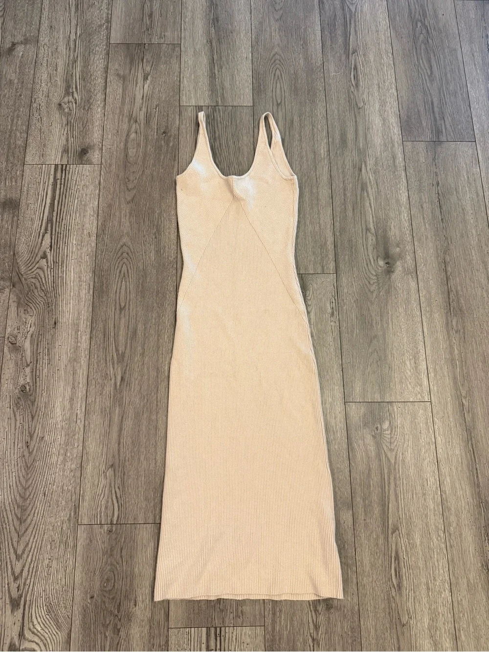 Abercrombie Fitch Beige Ribbed Knit Bodycon Women’s Small Dress